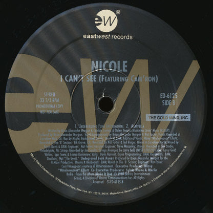 Nicole* Featuring Cam'ron - I Can't See (12", Promo)