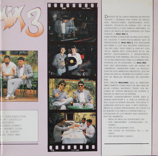 Tony Peret & José Mª Castells* : Max Mix 3 (2xLP, Comp, P/Mixed, Gat)