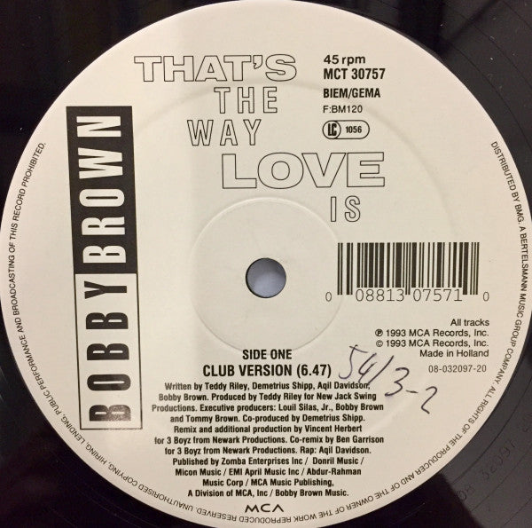 Bobby Brown - That's The Way Love Is (12")