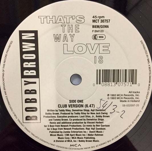 Bobby Brown - That's The Way Love Is (12")