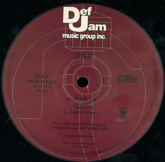 DMX - Who We Be (12", Single, Promo)