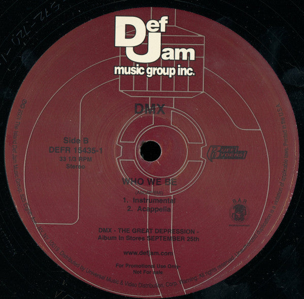 DMX - Who We Be (12", Single, Promo)
