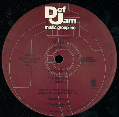 DMX - Who We Be (12", Single, Promo)