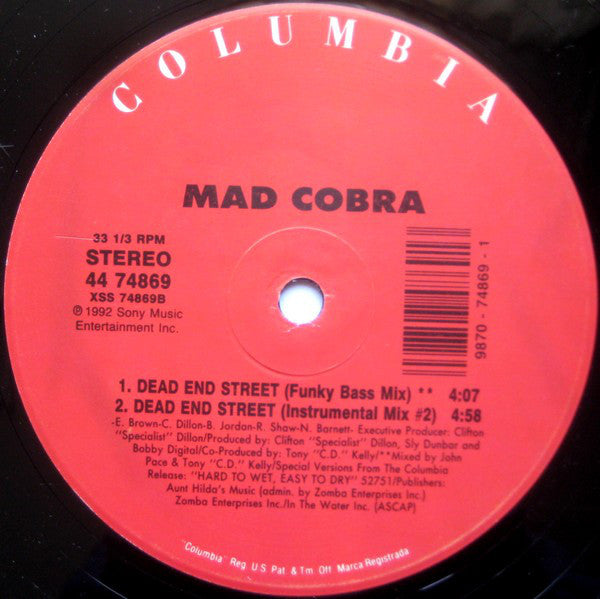 Mad Cobra : Dead End Street (12")
