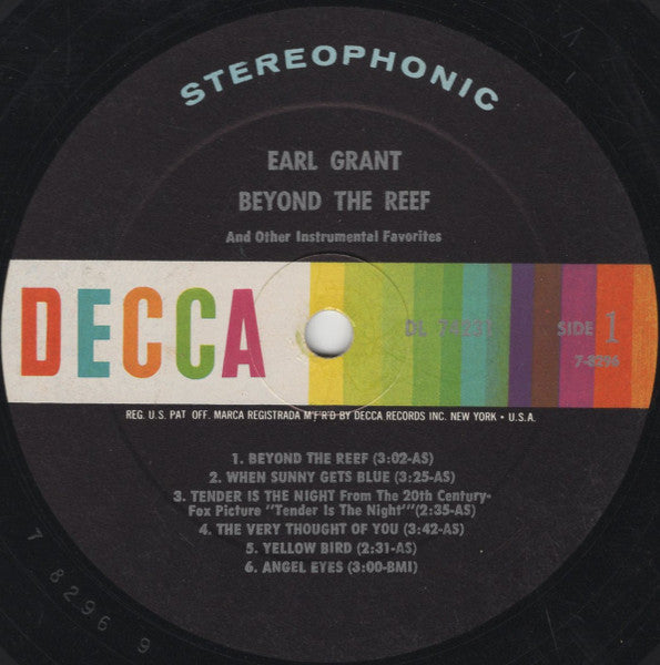 Earl Grant : Beyond The Reef And Other Instrumental Favorites (LP, Album, RP)
