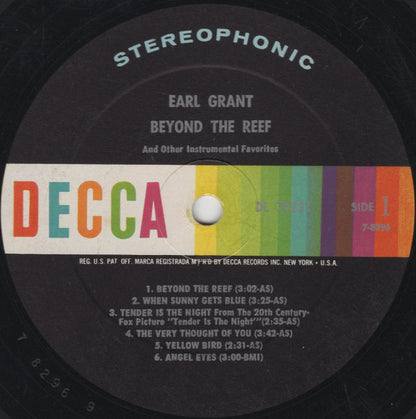 Earl Grant : Beyond The Reef And Other Instrumental Favorites (LP, Album, RP)