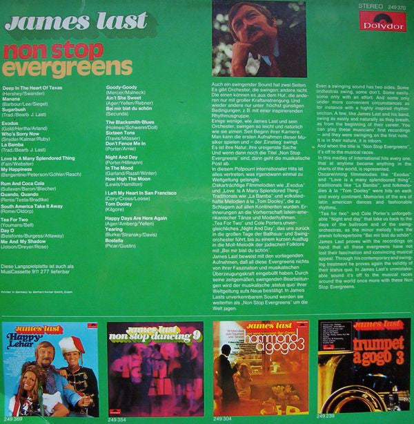 James Last - Non Stop Evergreens  (LP, RE)