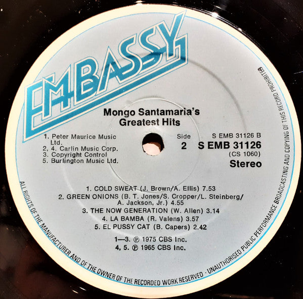 Mongo Santamaria : Mongo Santamaria's Greatest Hits (LP, Comp)