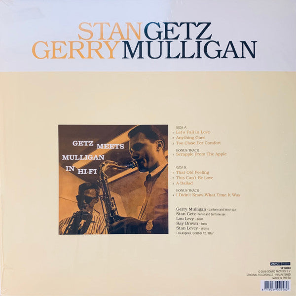 Stan Getz, Gerry Mulligan - Getz Meets Mulligan In HI-FI (LP, Album, RE, RM, 180)