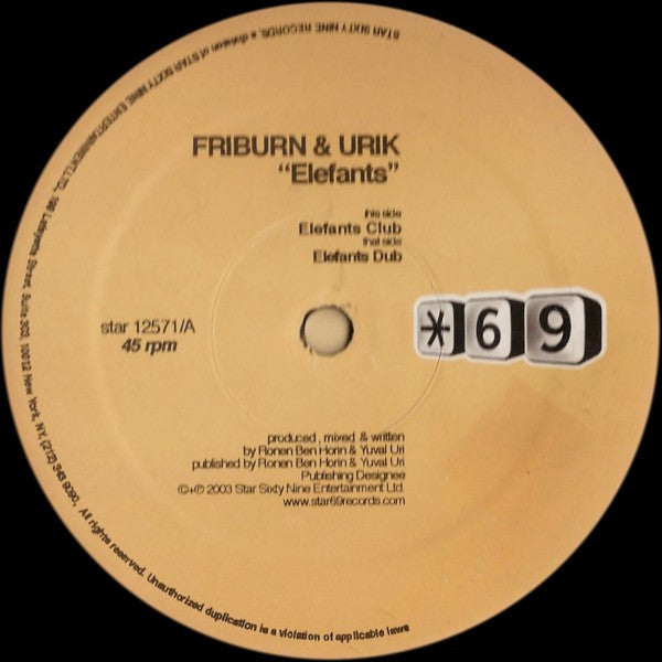 Friburn & Urik - Elefants (12")