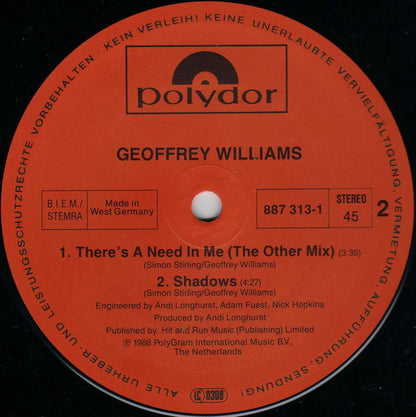 Geoffrey Williams : There's A Need In Me (12")