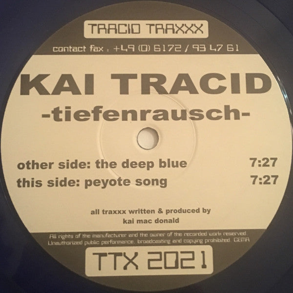 Kai Tracid - Tiefenrausch (12", Ltd, Blu)