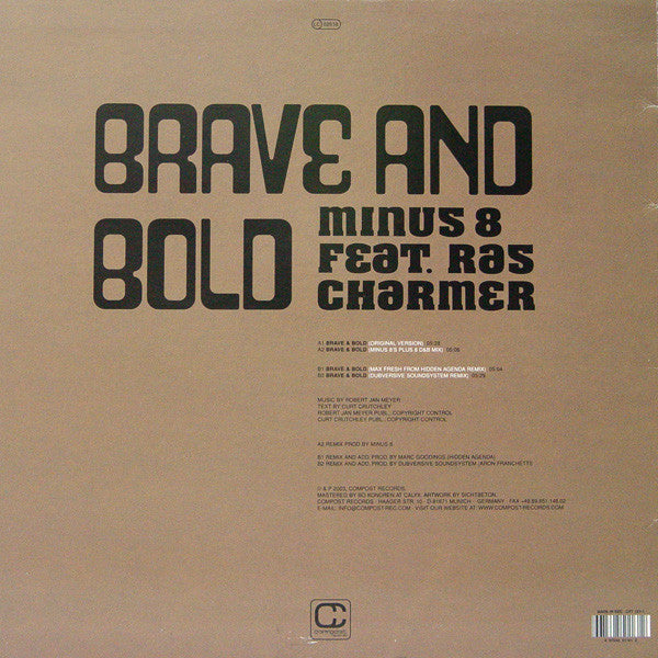 Minus 8 Feat. Ras Charmer - Brave And Bold (12")