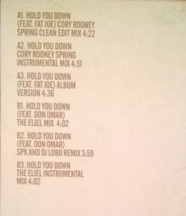 Jennifer Lopez : Hold You Down (12", Single)