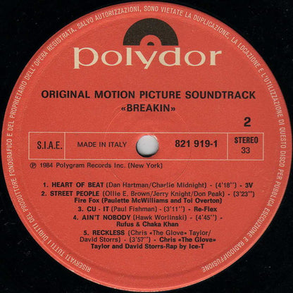 Various : Breakdance - Original Motion Picture Soundtrack (LP, Comp)