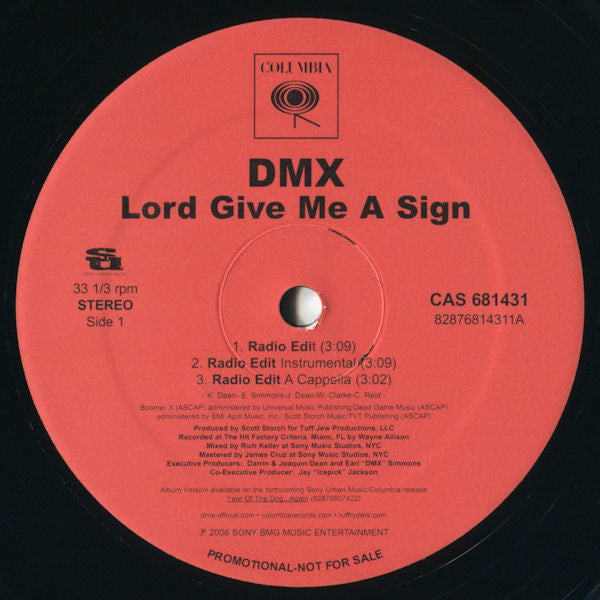 DMX - Lord Give Me A Sign (12", Promo)