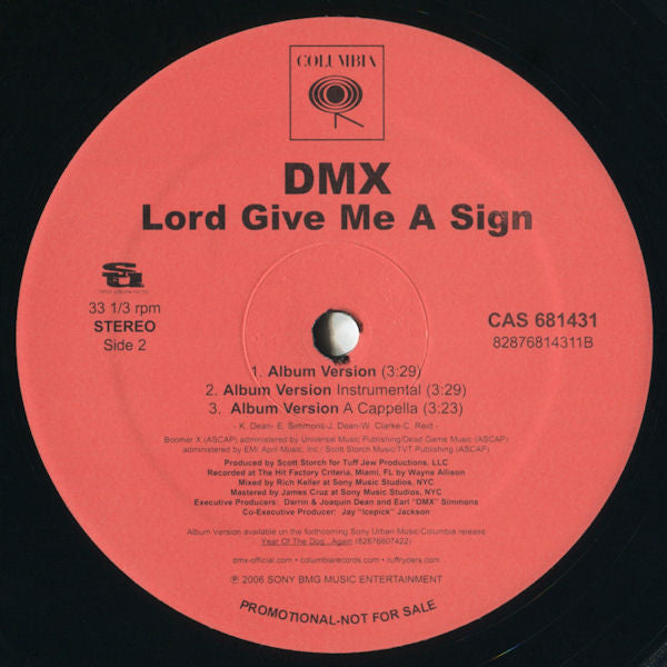 DMX - Lord Give Me A Sign (12", Promo)