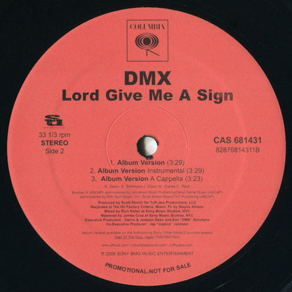 DMX - Lord Give Me A Sign (12", Promo)