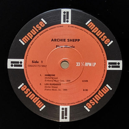 Archie Shepp - Fire Music (LP, Album, RE, 180)