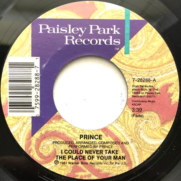 Prince : I Could Never Take The Place Of Your Man (7", Single, All)