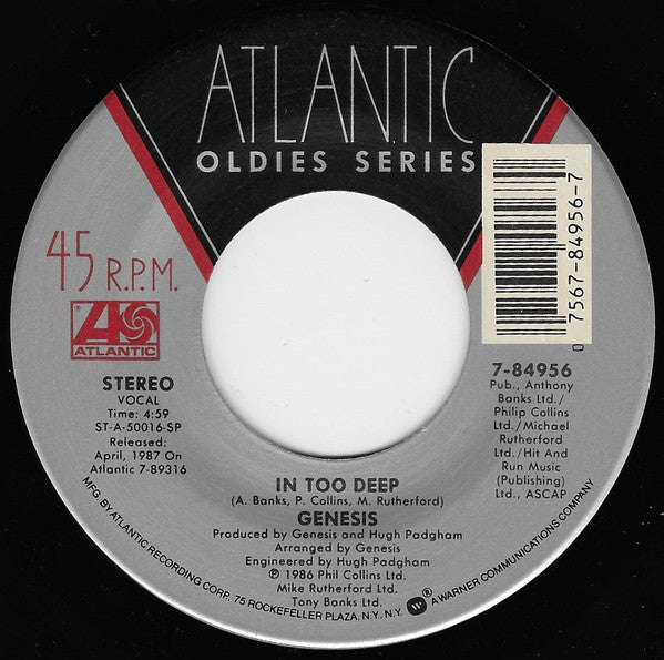 Genesis : Mama / In Too Deep (7", Single)