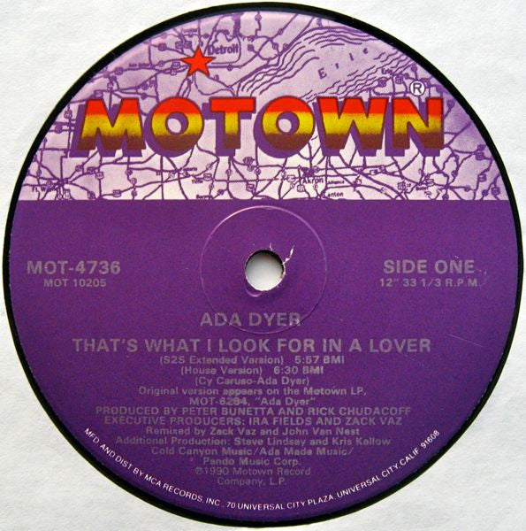 Ada Dyer : That's What I Look For In A Lover (12", Single)