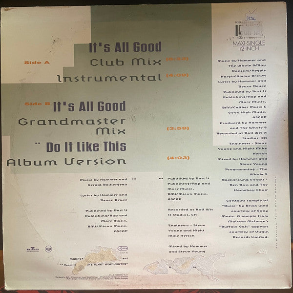 MC Hammer : It's All Good (12", Single)