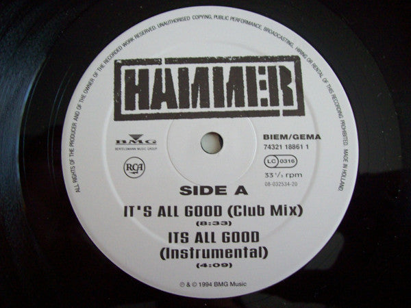 MC Hammer : It's All Good (12", Single)