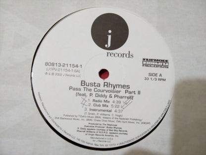 Busta Rhymes Featuring P. Diddy & Pharrell Williams : Pass The Courvoisier Part II (12", Single)