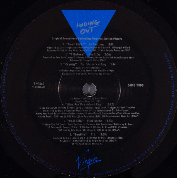 Various : Hiding Out - Original Motion Picture Soundtrack (LP, Comp)