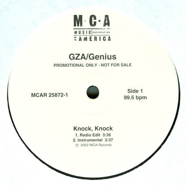 GZA / Genius* - Knock Knock (12", Promo)