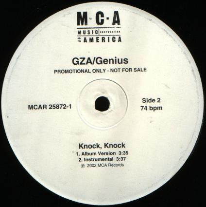 GZA / Genius* - Knock Knock (12", Promo)