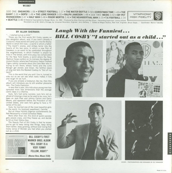 Bill Cosby : I Started Out As A Child (LP, Album, Mono, RP, San)