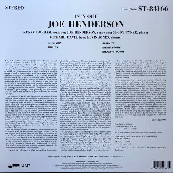 Joe Henderson - In 'N Out (LP, Album, RE, 180)