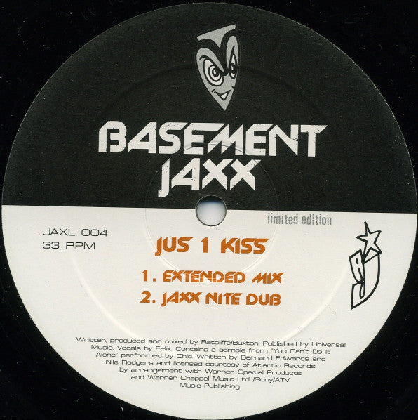 Basement Jaxx : Jus 1 Kiss (Basement Jaxx / Boris Dlugosch And Michi Lange Mixes) (12", Ltd)