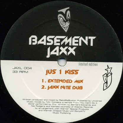 Basement Jaxx : Jus 1 Kiss (Basement Jaxx / Boris Dlugosch And Michi Lange Mixes) (12", Ltd)