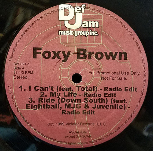 Foxy Brown - I Can't (12", Single, Promo)