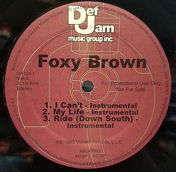 Foxy Brown - I Can't (12", Single, Promo)