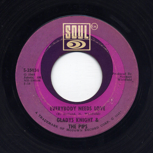 Gladys Knight And The Pips : Everybody Needs Love (7", Single, Ame)