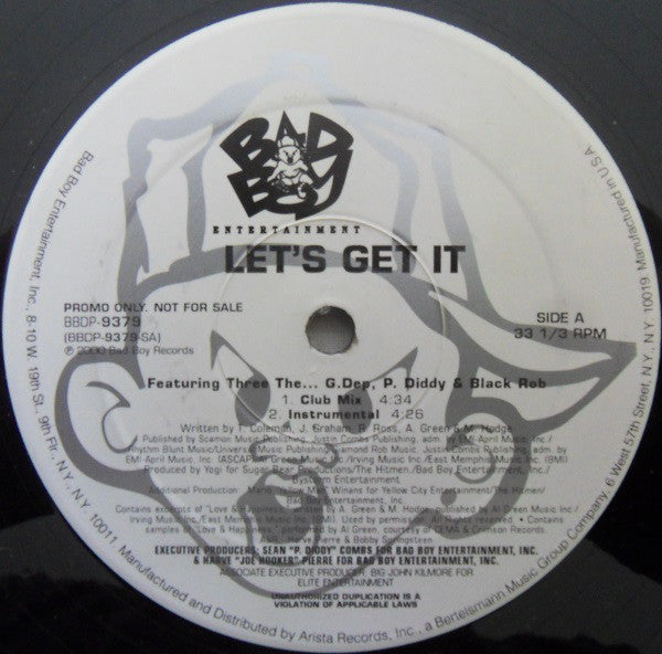 Three The...G.Dep*, P. Diddy & Black Rob - Let's Get It (12", Promo)