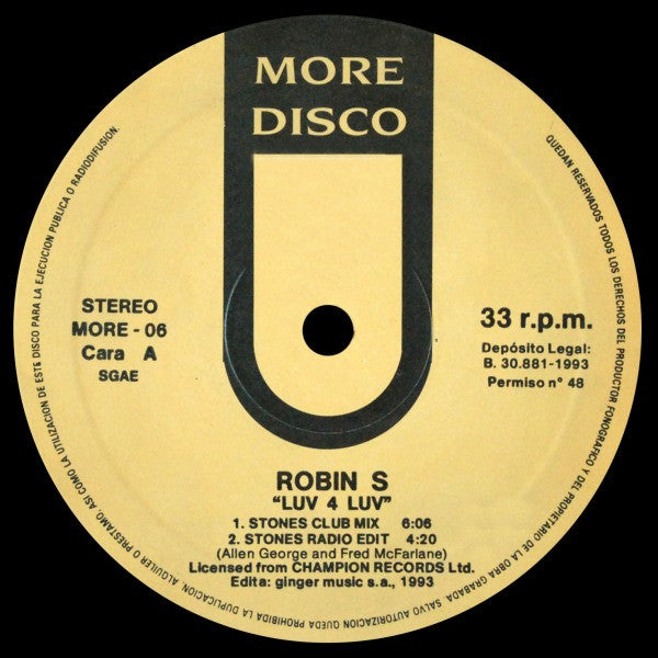 Robin S. : Luv 4 Luv (12")