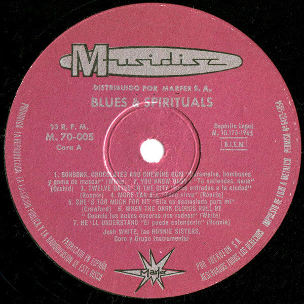 Josh White / The Ronnie Sisters : Blues & Spirituals (LP, Comp)