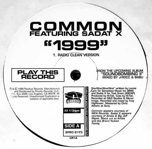 Common Featuring Sadat X : "1999" (12", Promo)