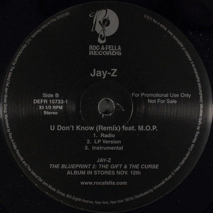 Jay-Z - Hovi Baby / U Don't Know (Remix) (12", Promo)