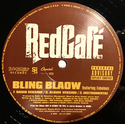 Red Cafe : Bling Blaow B/W Yellow Bottle (12", Single)
