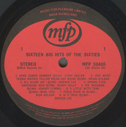 Various : 16 Big Hits Of The 60's (LP, Comp, RE)