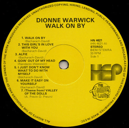 Dionne Warwick - Walk On By (LP, Comp)