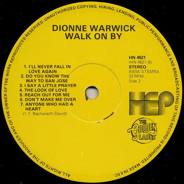 Dionne Warwick - Walk On By (LP, Comp)