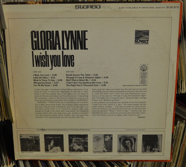 Gloria Lynne - I Wish You Love (LP, Comp)