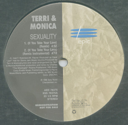 Terri & Monica : Sexuality (If You Take Your Love) (12", Promo)